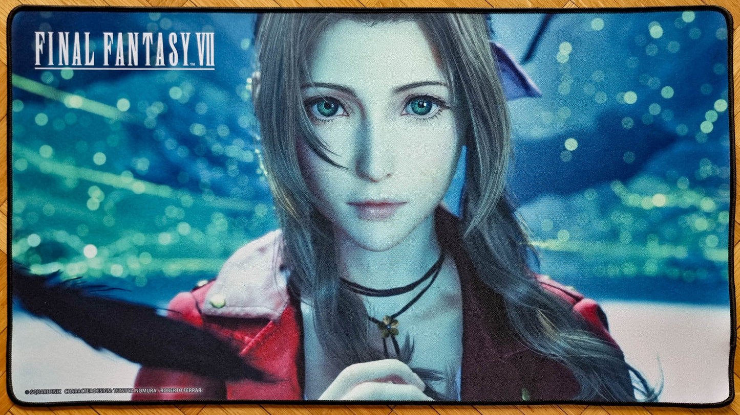 Aerith Gainsborough - Final Fantasy VII - Tetsuya Nomura & Roberto Ferrari - Stitched MTG Playmat