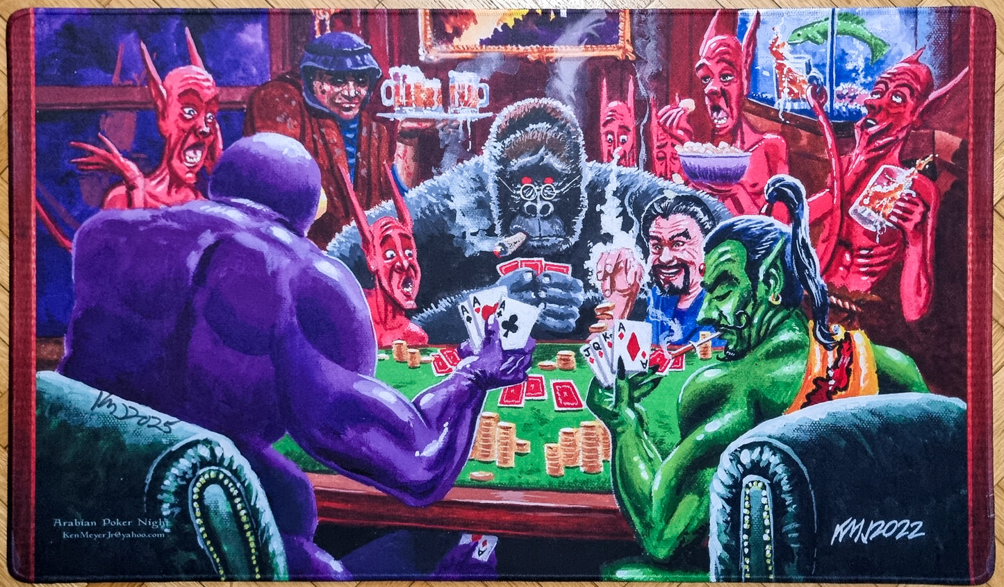 Arabian Poker Night - Ken Meyer Jr. - Color Stitched & Signed MTG Playmat