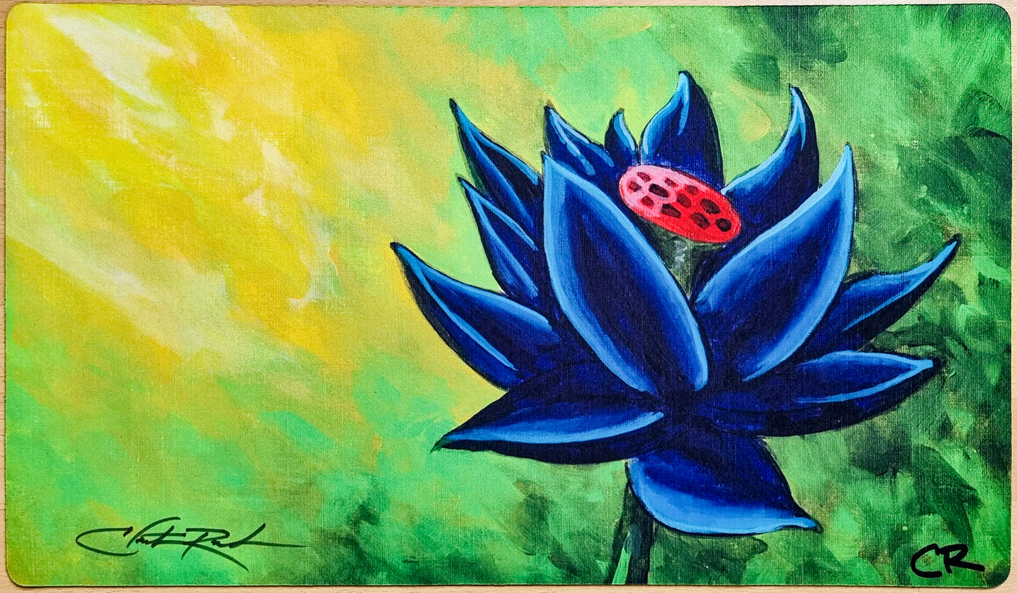 Black Lotus - Christopher Rush - Firmato dall'artista - Tappetino da gioco MTG