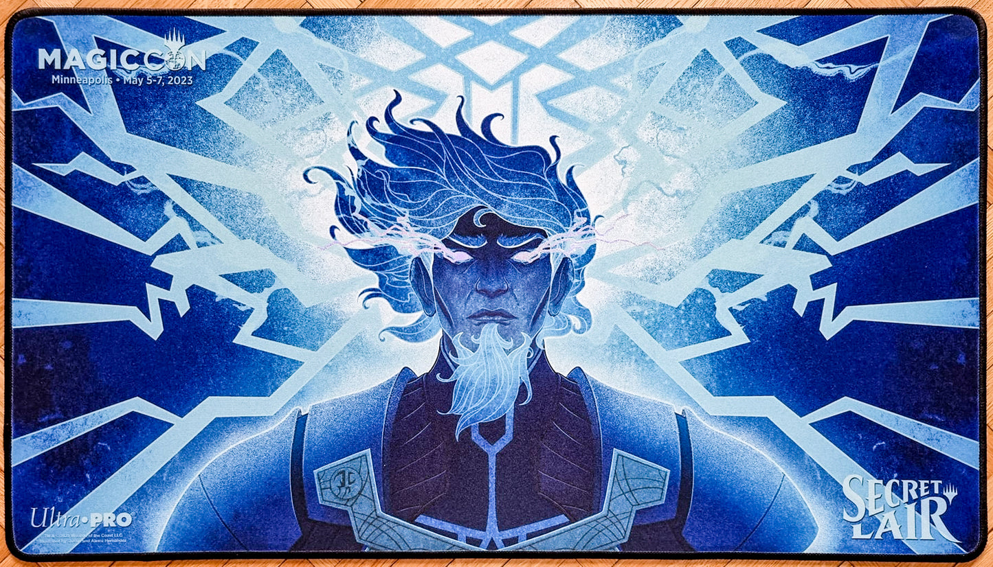 Brainstorm - Justin e Alexis Hernandez - MagicCon Minneapolis 2023 - Ricamato - Tappetino da gioco MTG