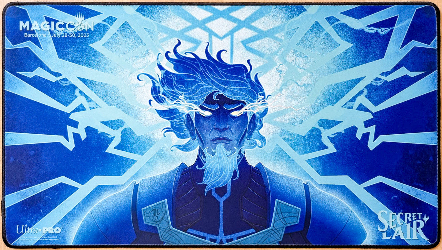 Brainstorm - Justin & Alexis Hernandez - MagicCon Barcellona 2023 - Ricamato - Tappetino da gioco MTG