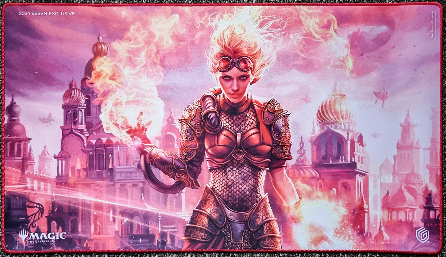 Chandra, Torch of Defiance - Magali Villeneuve - Esclusiva Essen 2024 - Ricamato - Tappetino da gioco MTG