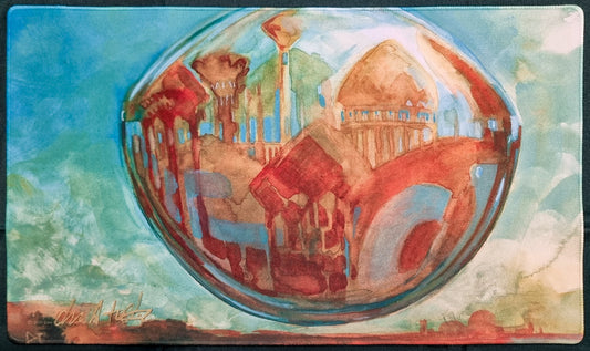 City in a Bottle Revisited - Drew Tucker - Signed by the Artist - Stitched - MTG Playmat