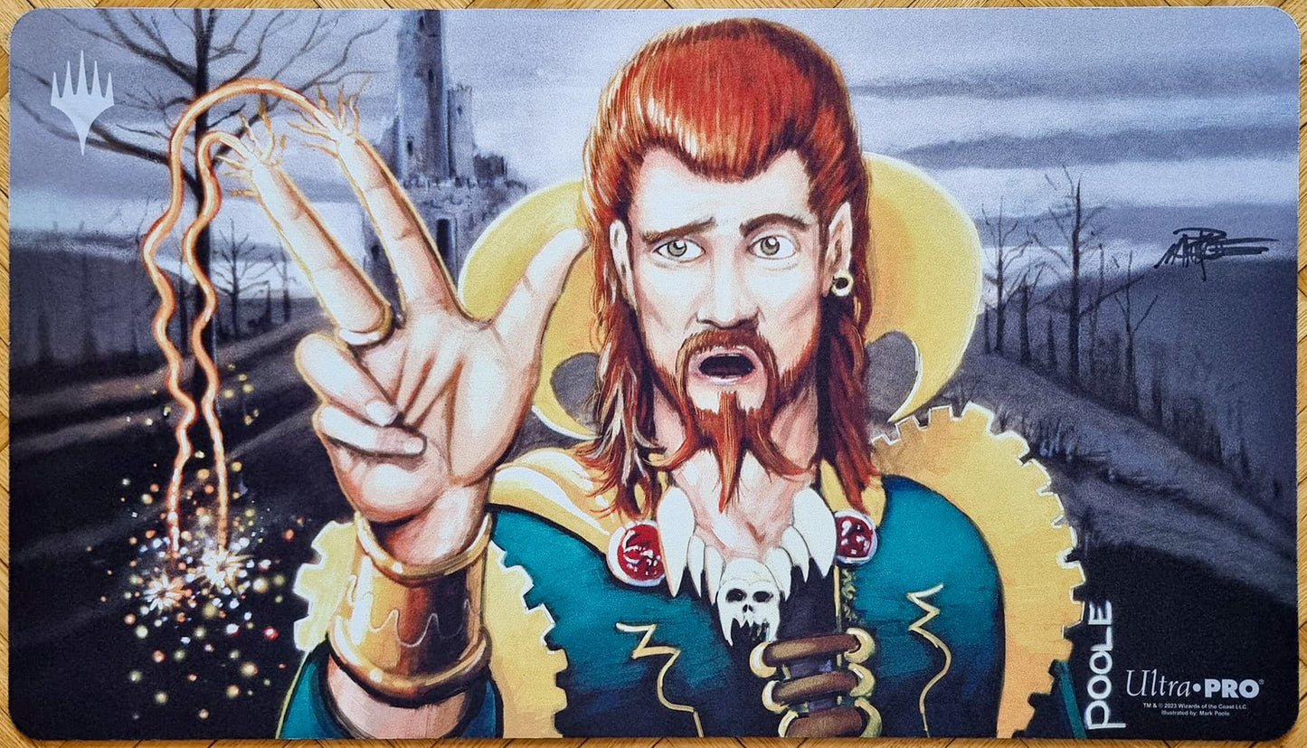 Contrahechizo - Mark Poole - Logotipo de Magic en blanco - Firmado por el artista - Tapete de juego MTG