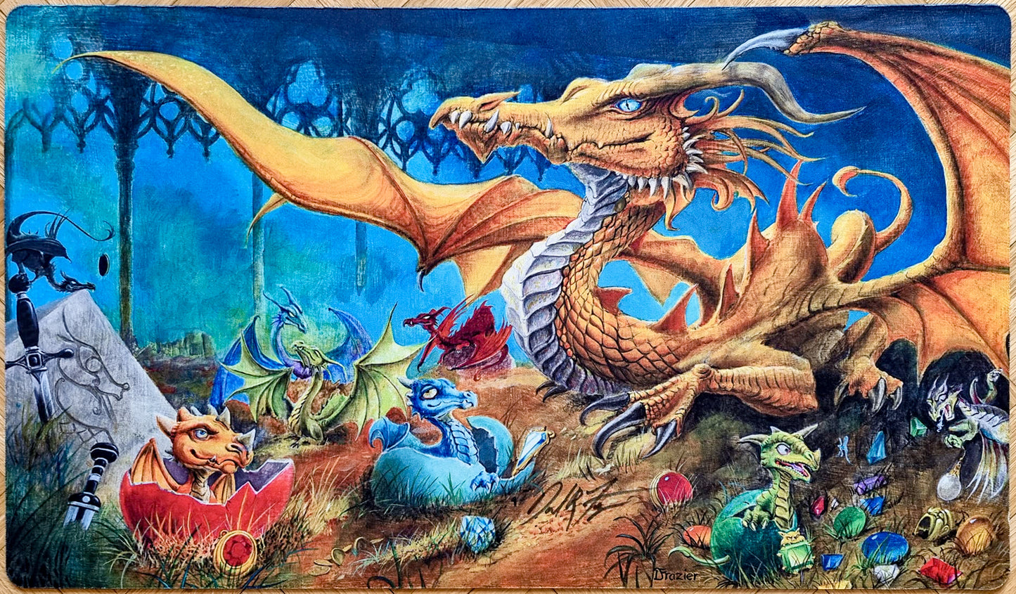 Dragon Babies - Dan Frazier - Firmato dall'artista - Tappetino da gioco MTG