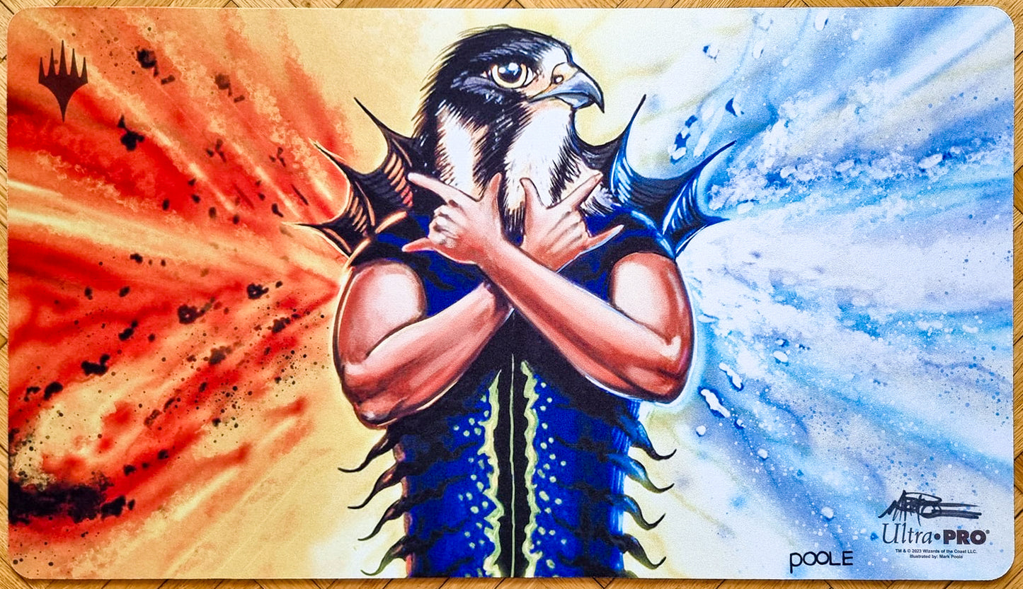 Aura indestructible - Mark Poole - Logotipo de Magic en negro - Firmado por el artista - Tapete de juego MTG