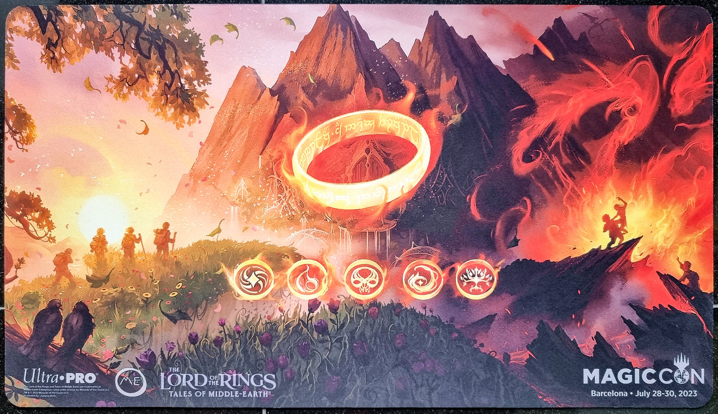 Arte clave - El Señor de los Anillos - Cuentos de la Tierra Media - Justyna Dura - MagicCon Barcelona 2023 - MTG Playmat