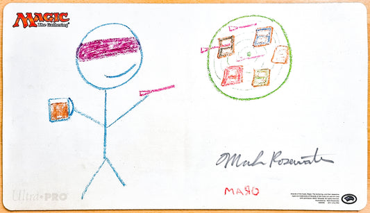 Ruleta mágica - Mark Rosewater - Dibujada a mano - Firmada por el artista - Tapete de juego MTG