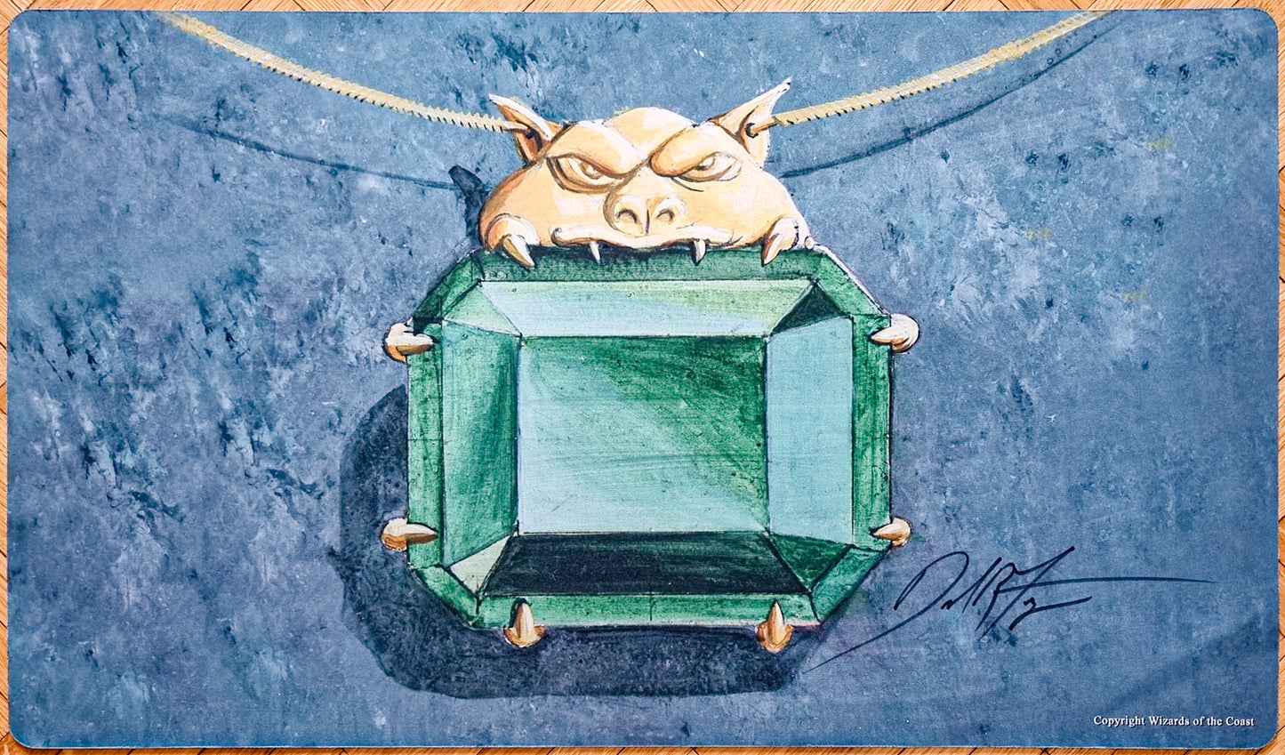 Mox Emerald - Dan Frazier - Firmado por el artista - Tapete de juego MTG