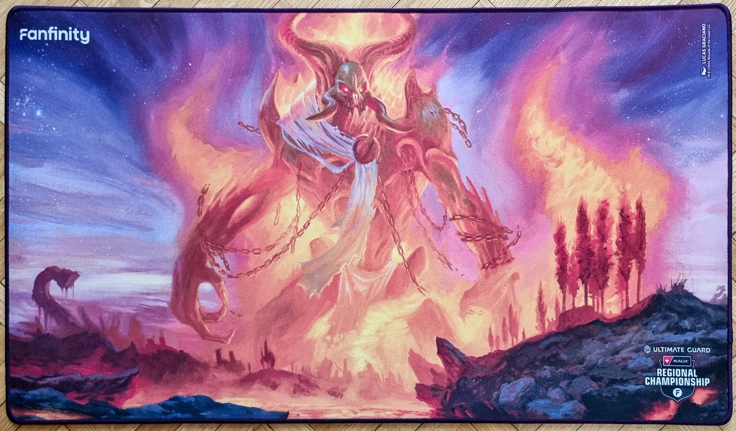 Phlage, Titan of Fire's Fury - Lucas Graciano - Magic Regional Championship - Embroidered - MTG Playmat