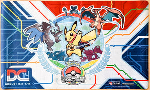 Pikachu, Mega Charizard X and Mega Charizard Y - Pokémon World Championships Washington D.C. 2014 - Pokémon Playmat