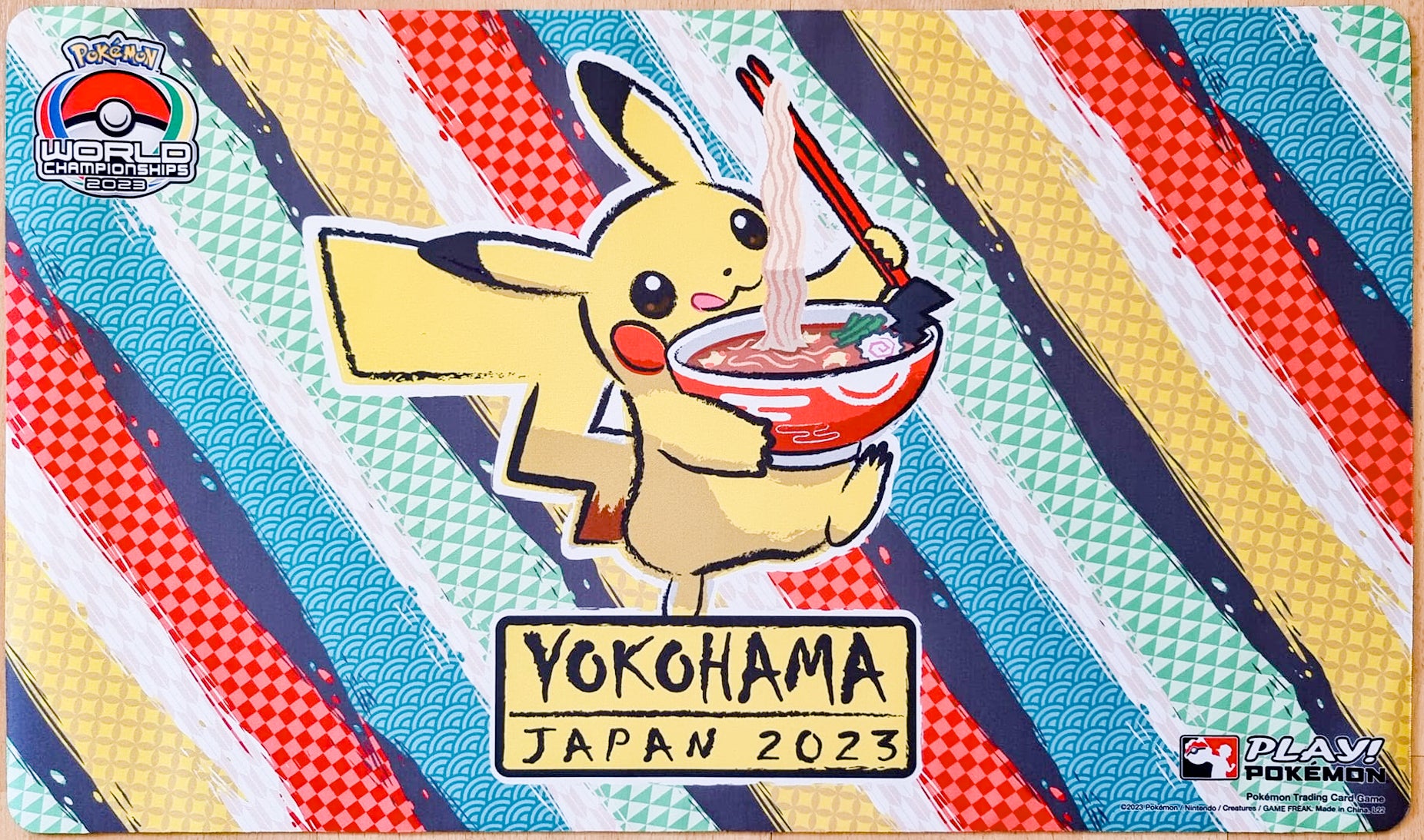 Pikachu Eating Ramen - Pokémon World Championships Yokohama 2023 - Pokémon Playmat
