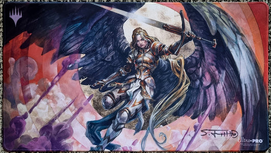Serra Angel - Scott M. Fischer - Stitched - Signed MTG Playmat