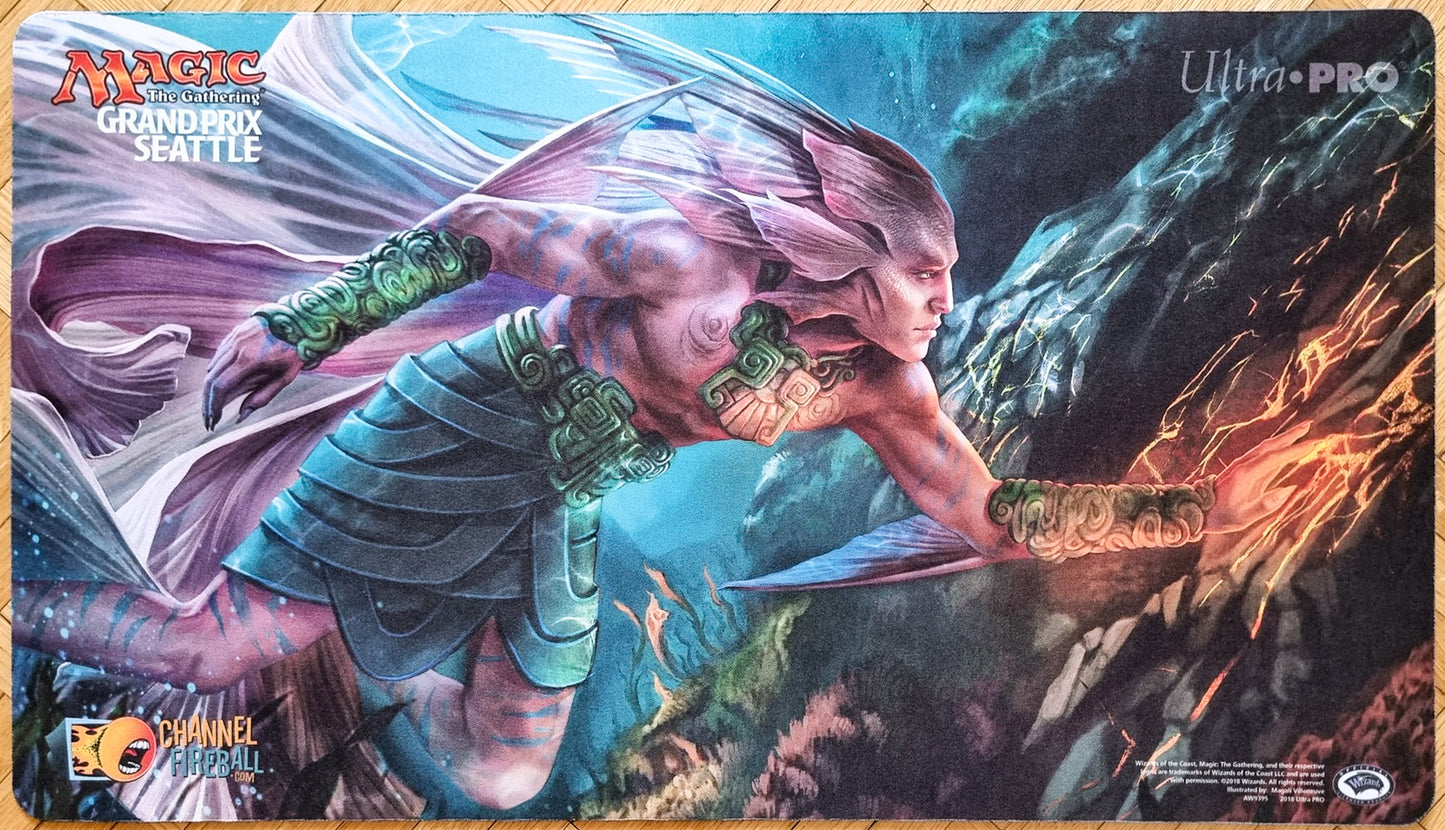 Silvergill Adept - Magali Villeneuve - Grand Prix Seattle 2018 - MTG Playmat