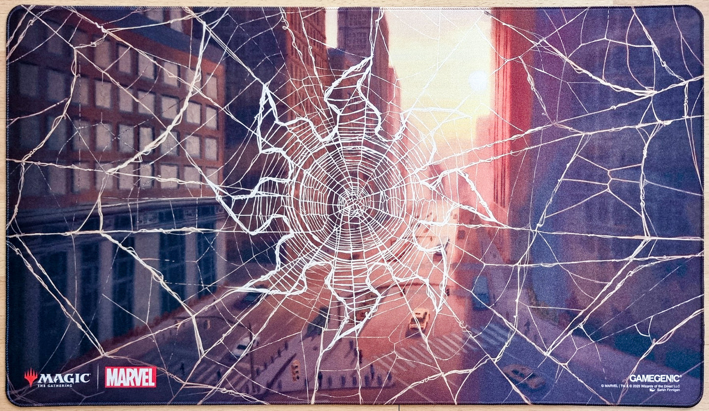 Spider-Man Plains - Sarah Finnigan - Shiny Stitched MTG Playmat