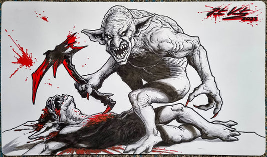 La supervivencia del más apto - Pete Venters - Dibujado a mano y firmado por el artista - Tapete de juego MTG