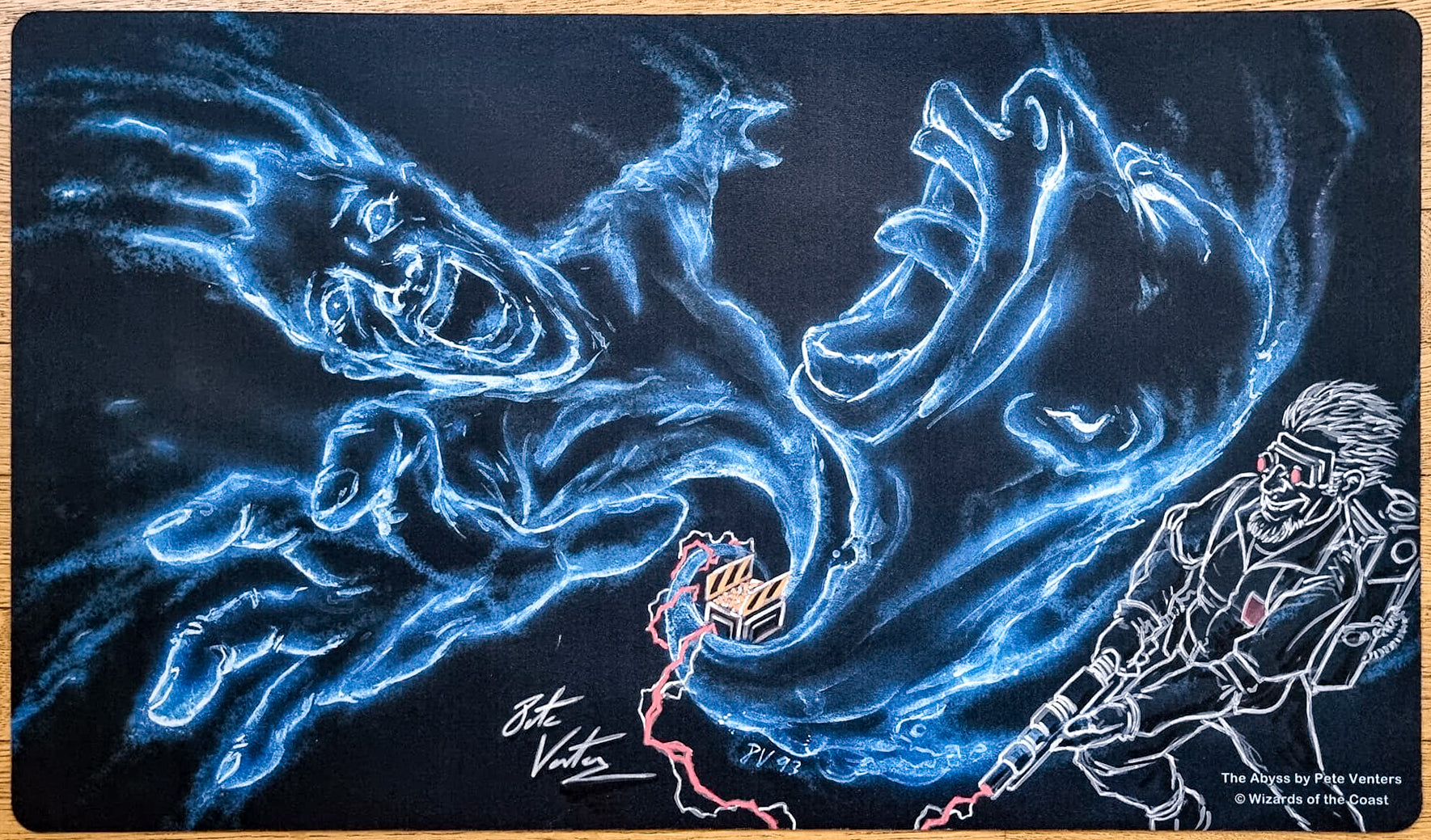 The Abyss - Pete Venters - Sketched - Signed - MTG Playmat