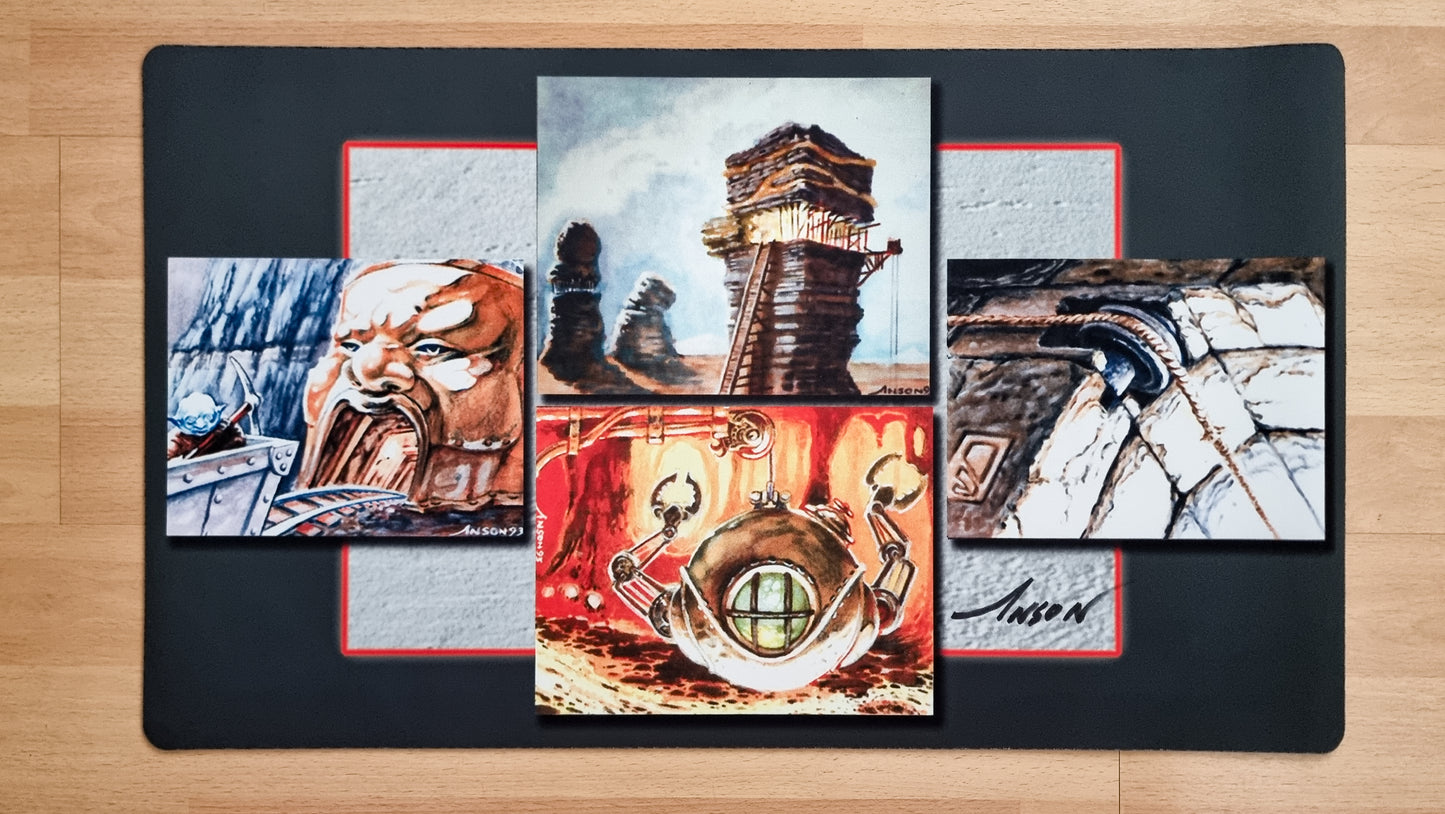 Urza’s Mine (All Four Original Artworks) - Anson Maddocks - Signed MTG Playmat