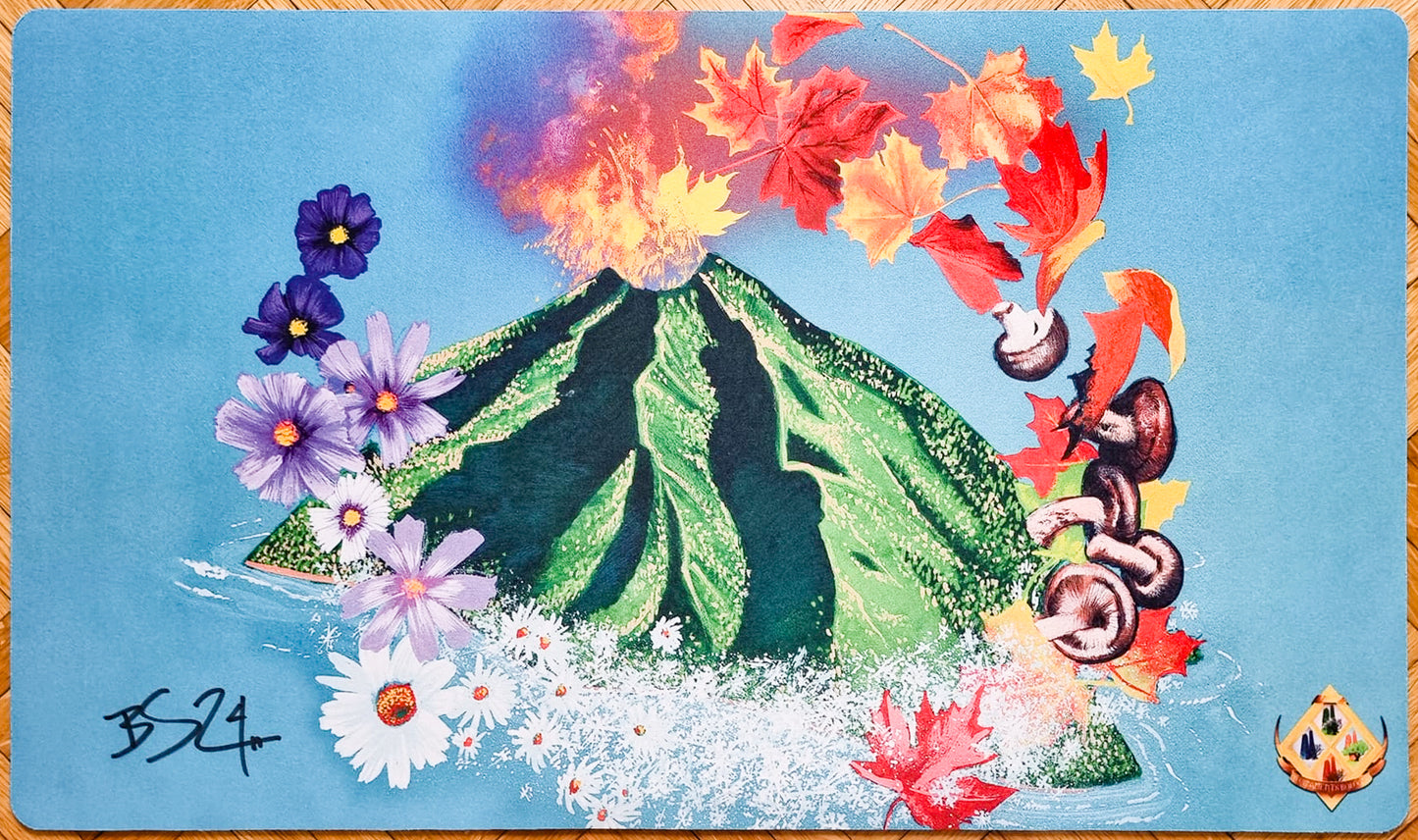 Isola vulcanica - Brian Snoddy - 4 stagioni Bologna settembre 2024 - Firmato dall'artista - MTG Playmat