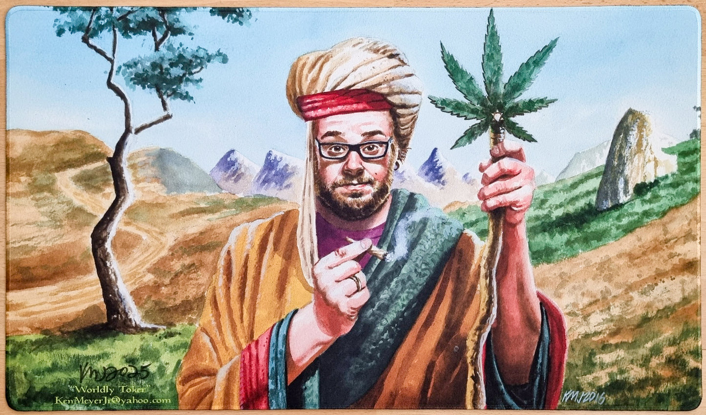 Worldly Toker - Ken Meyer Jr. - Color Stitched & Signed MTG Playmat