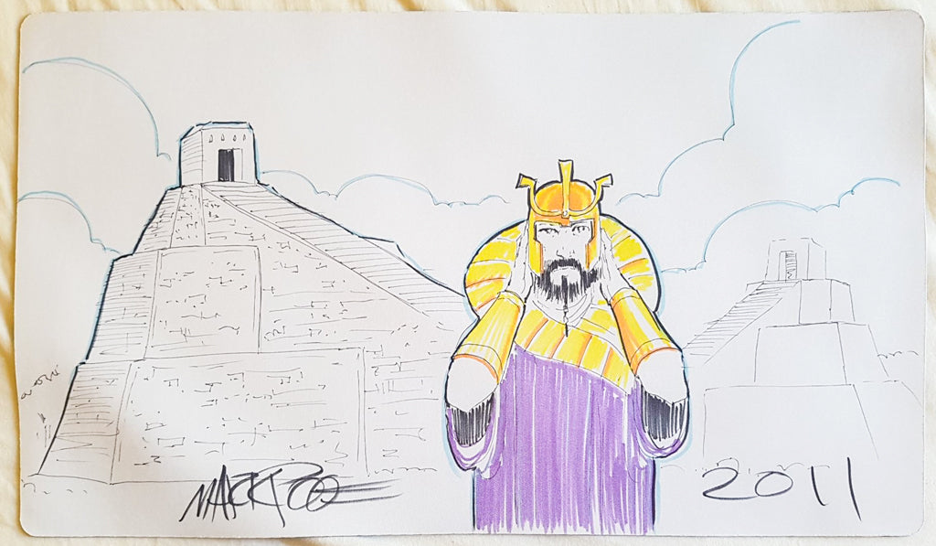 Ancestral Recall - Disegnato a mano e firmato dall'artista - Tappetino da gioco MTG