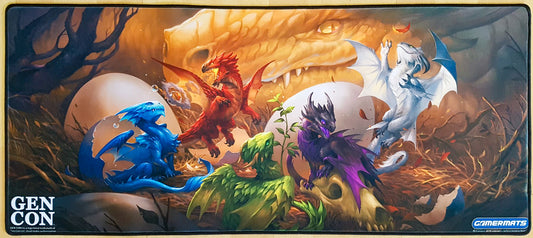 Dragones bebés (anchos) - Gen Con 2019 - Bordado - Tapete de juego MTG
