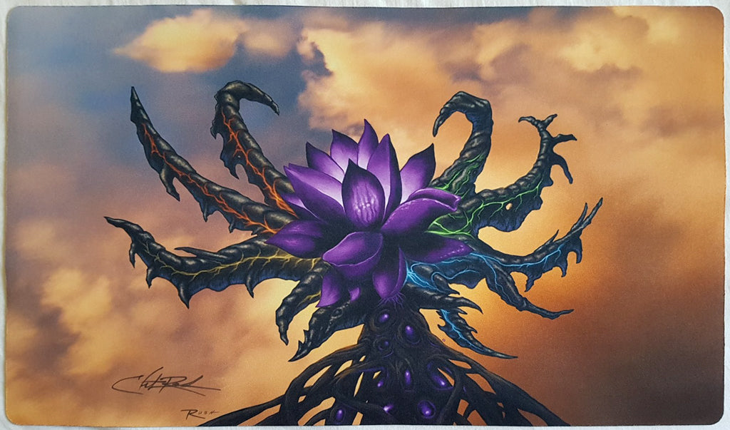 Black Lotus Reimagined - Christopher Rush - Firmato dall'artista - Tappetino da gioco MTG
