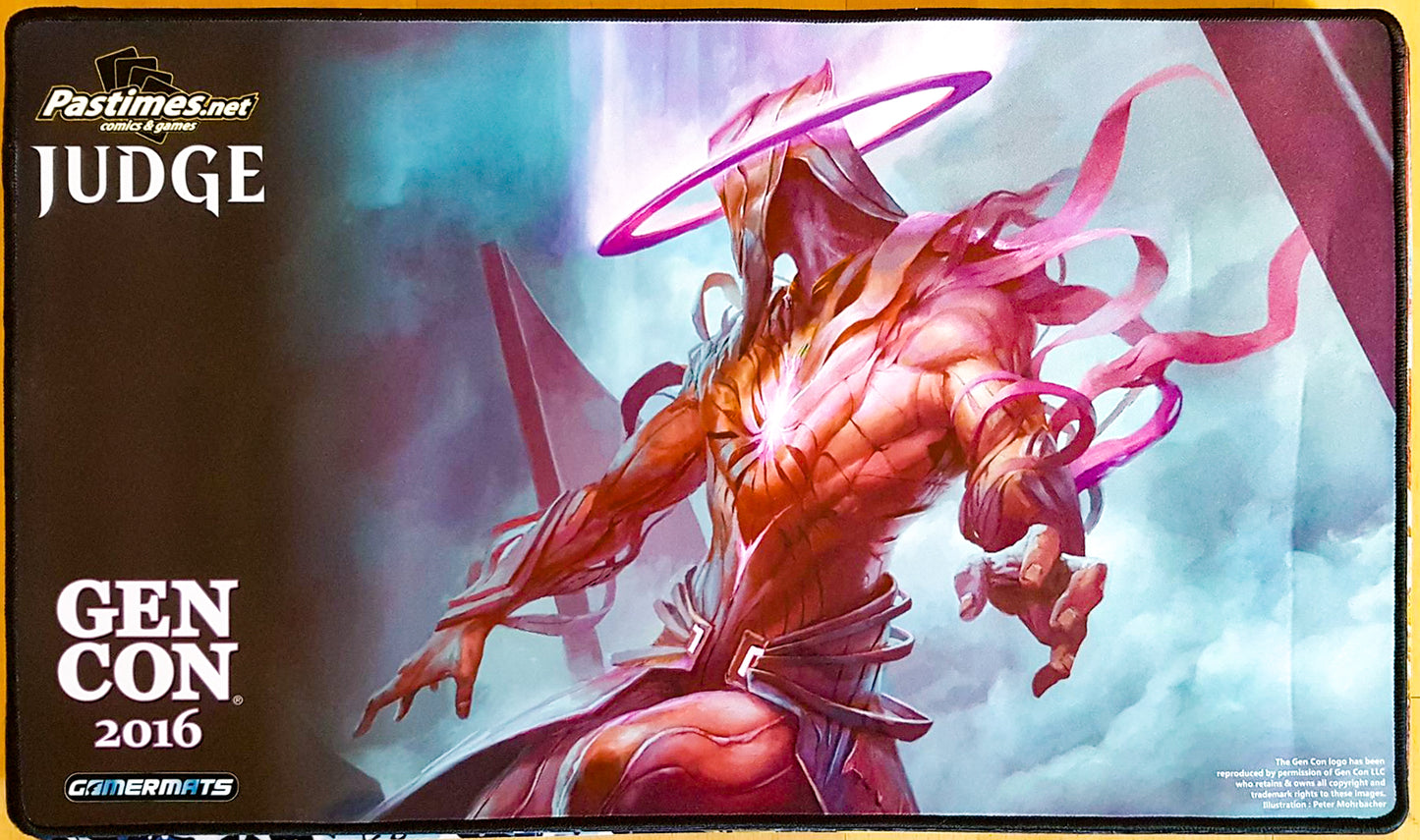 Hasmed, Angel of Annihilation - Peter Mohrbacher - Gen Con 2016 - Judge Playmat - Embroidered - MTG Playmat