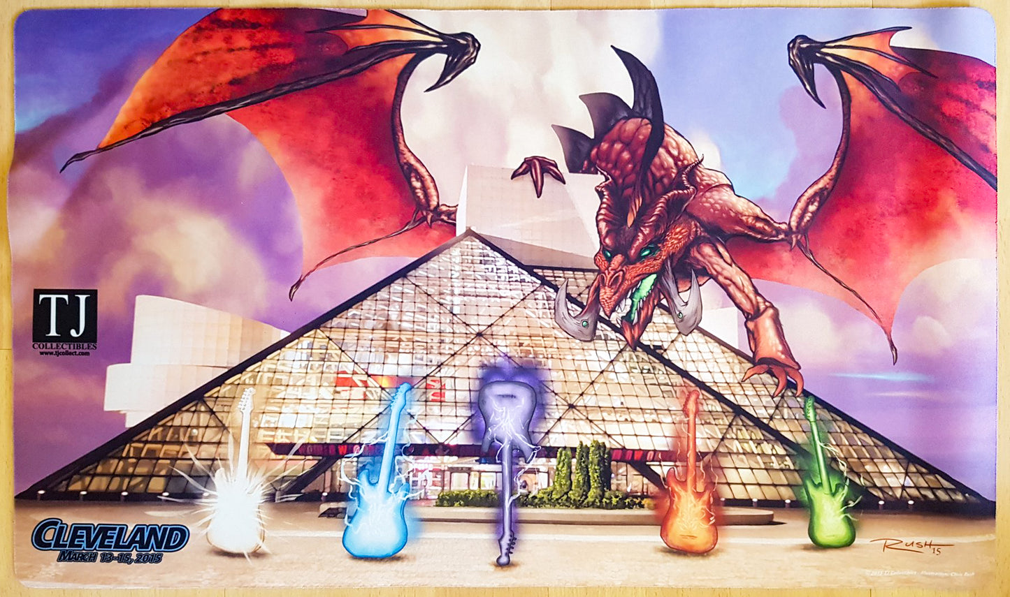 Dragón del Salón de la Fama del Rock & Roll - Christopher Rush - Grand Prix Cleveland 2015 - MTG Playmat