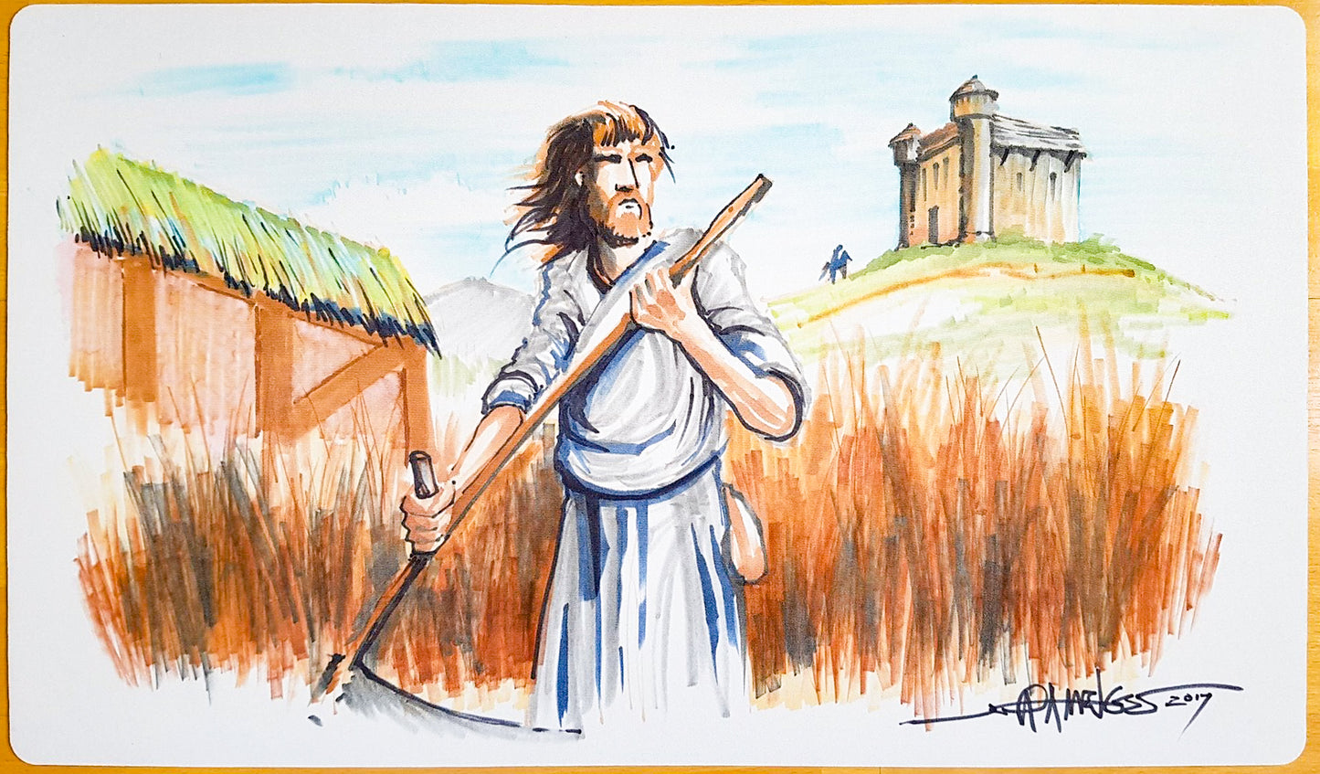 Swords to Plowshares - Jeff A. Menges - Disegnato a mano e firmato dall'artista - Tappetino da gioco MTG