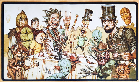 La fiesta del té - Rick y Morty - Firmado por el artista - Tapete de juego MTG