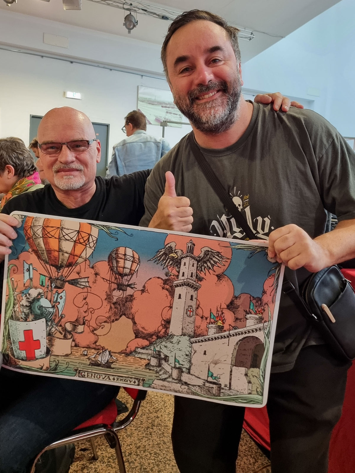 Filippo Lietti, owner of MTGPlaymats, with Andi Rusu.