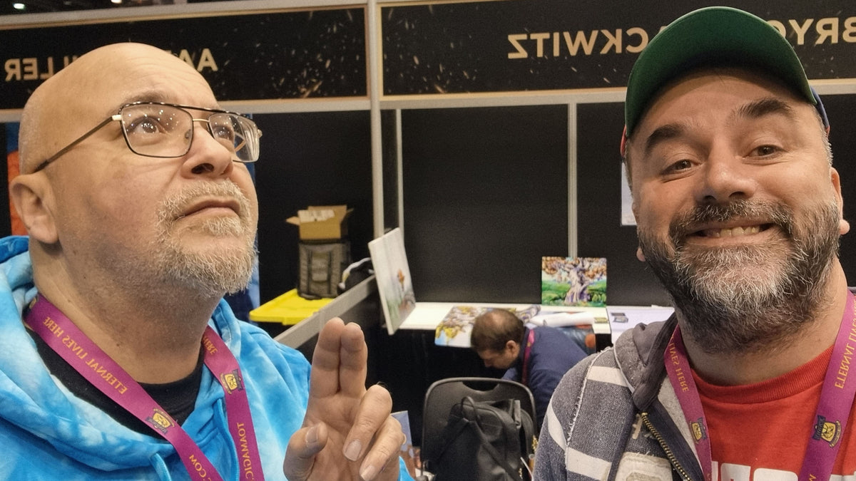 Filippo Lietti, owner of MTGPlaymats, with Bryon Wackwitz.
