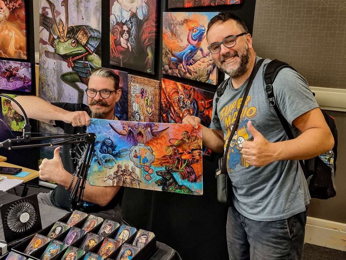 Filippo Lietti, owner of MTGPlaymats, with Chris Seaman.