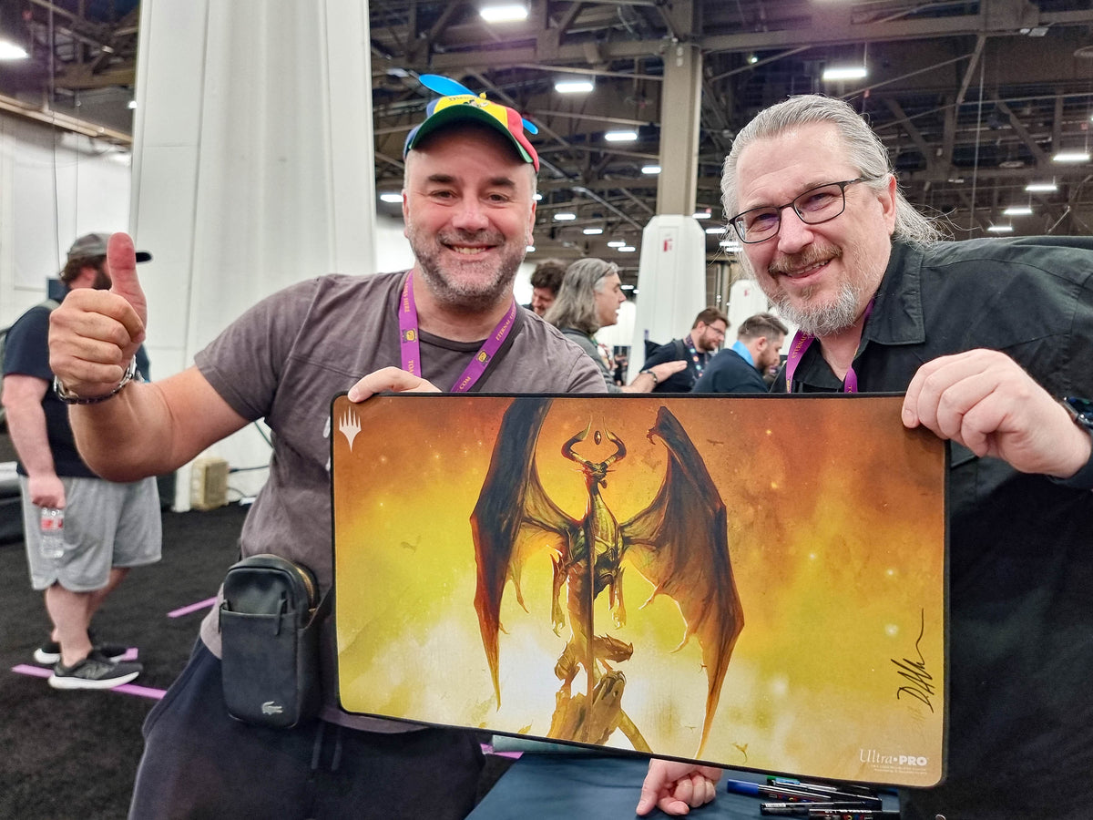 Filippo Lietti, owner of MTGPlaymats, with D. Alexander Gregory.
