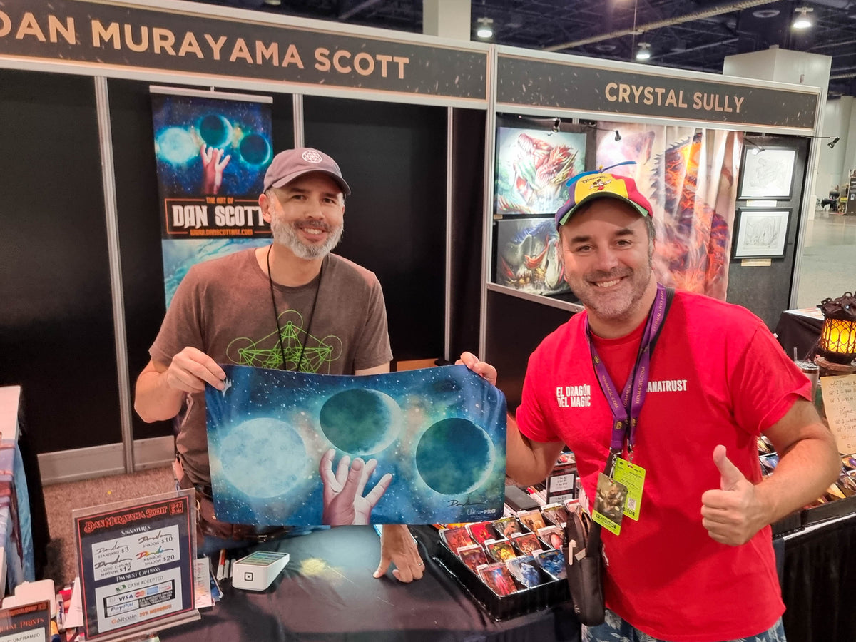 Filippo Lietti, owner of MTGPlaymats, with Dan Murayama Scott.