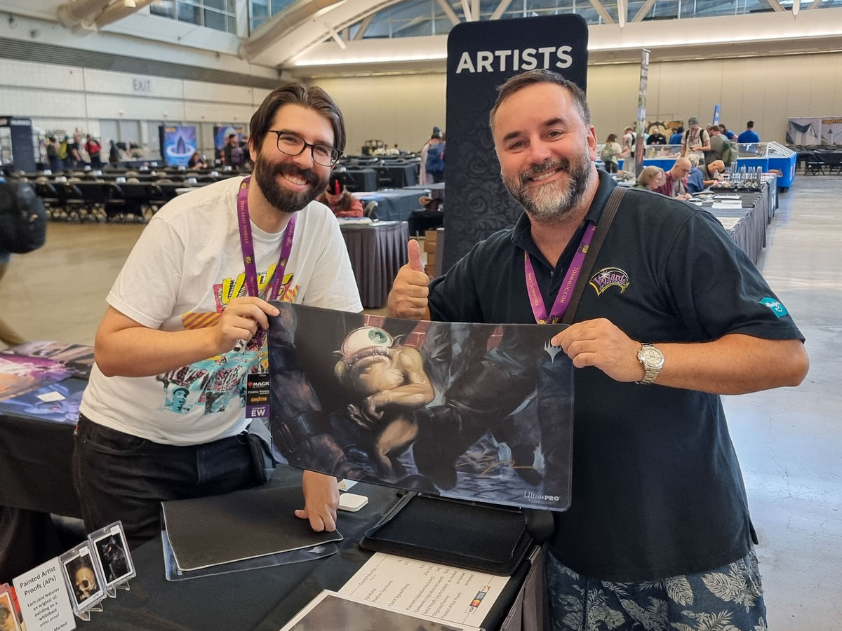 Filippo Lietti, owner of MTGPlaymats, with David Palumbo.