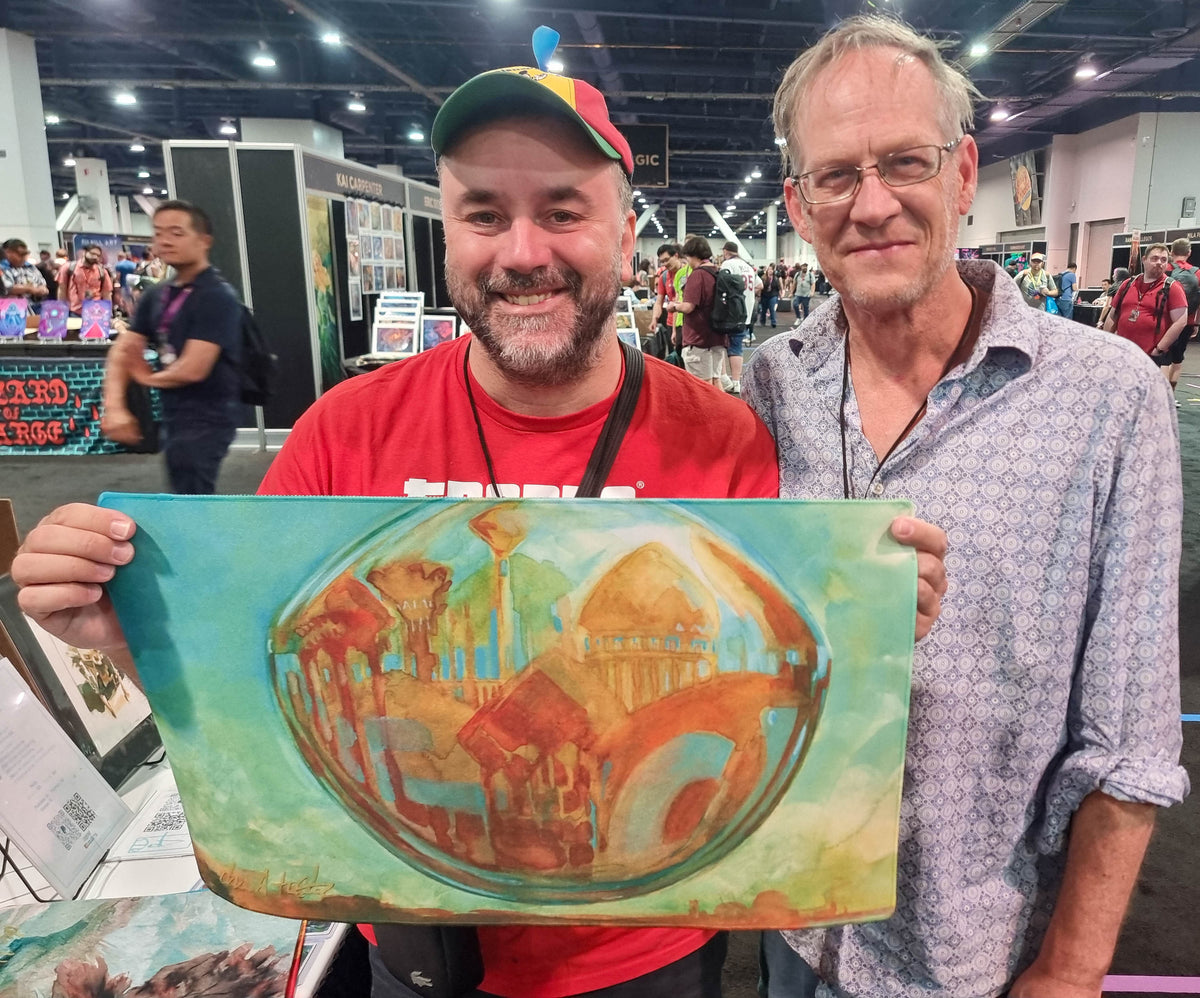 Filippo Lietti, owner of MTGPlaymats, with Drew Tucker.