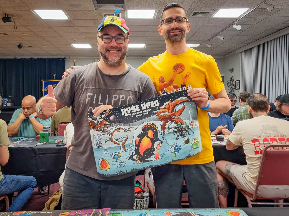 Filippo Lietti, owner of MTGPlaymats, with Greg Fenton.