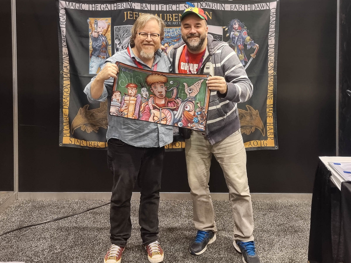 Filippo Lietti, owner of MTGPlaymats, with Jeff Laubenstein.