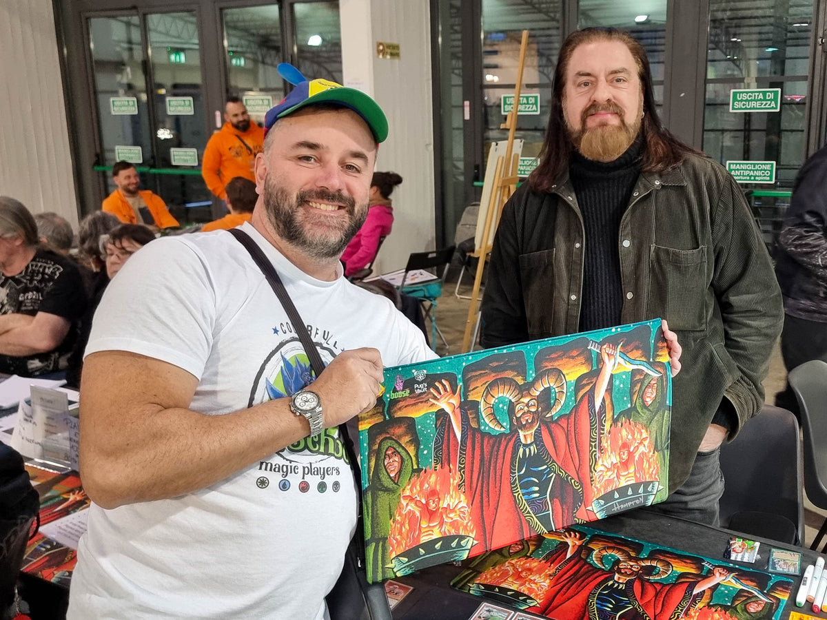 Filippo Lietti, owner of MTGPlaymats, with Justin Hampton.