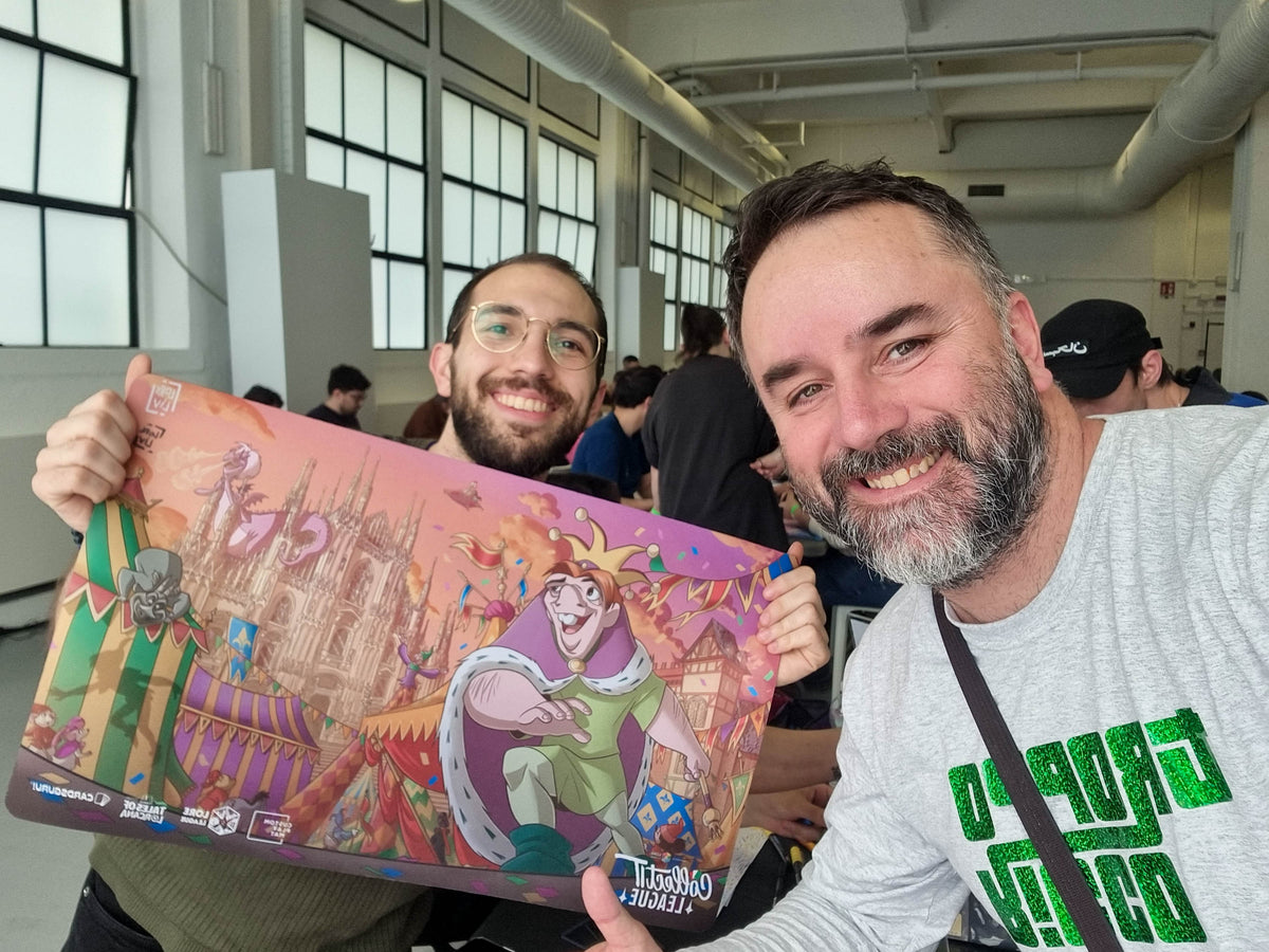 Filippo Lietti, owner of MTGPlaymats, with Dan Murayama Scott.