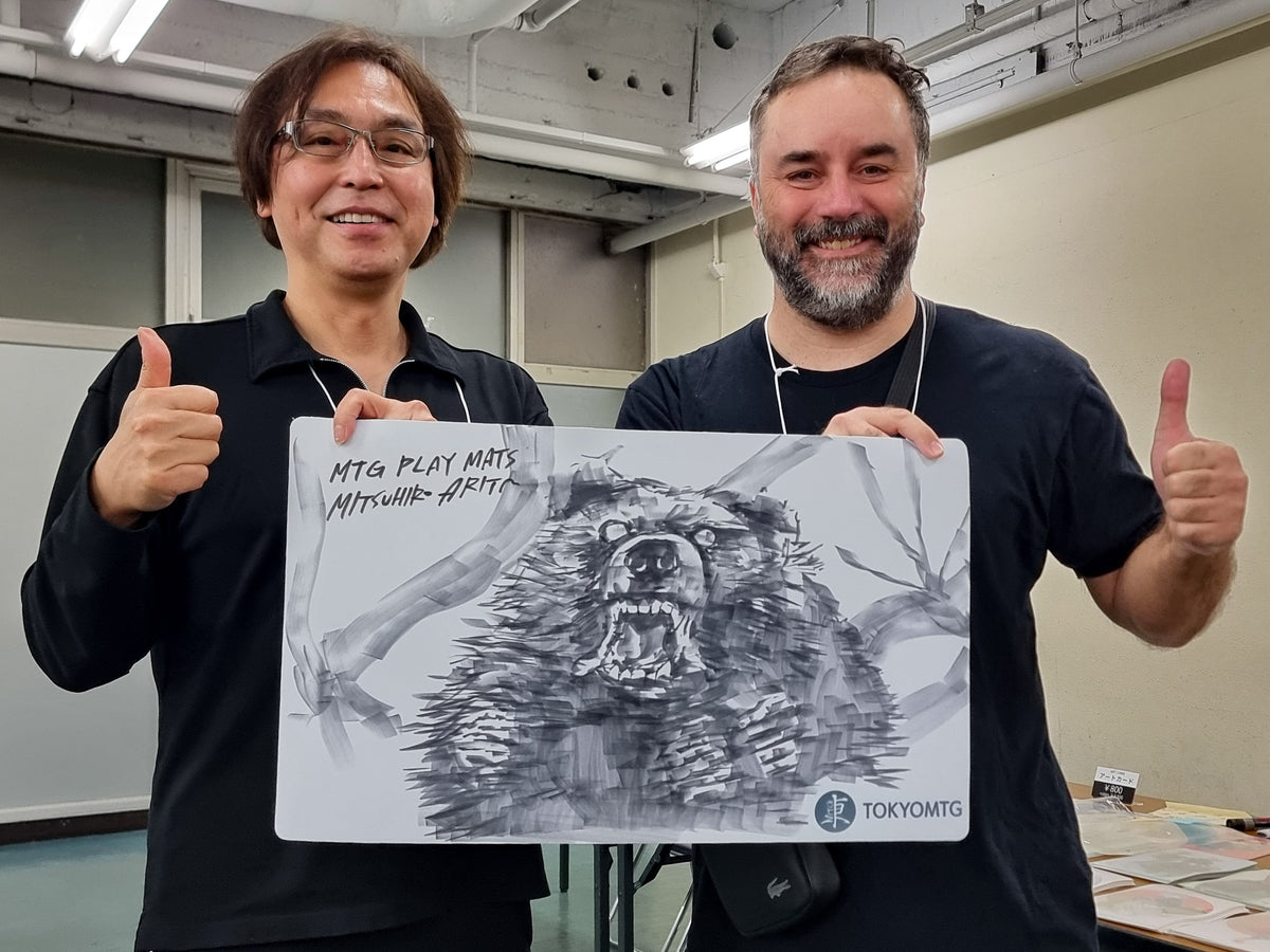 Filippo Lietti, owner of MTGPlaymats, with Mitsuhiro Arita.
