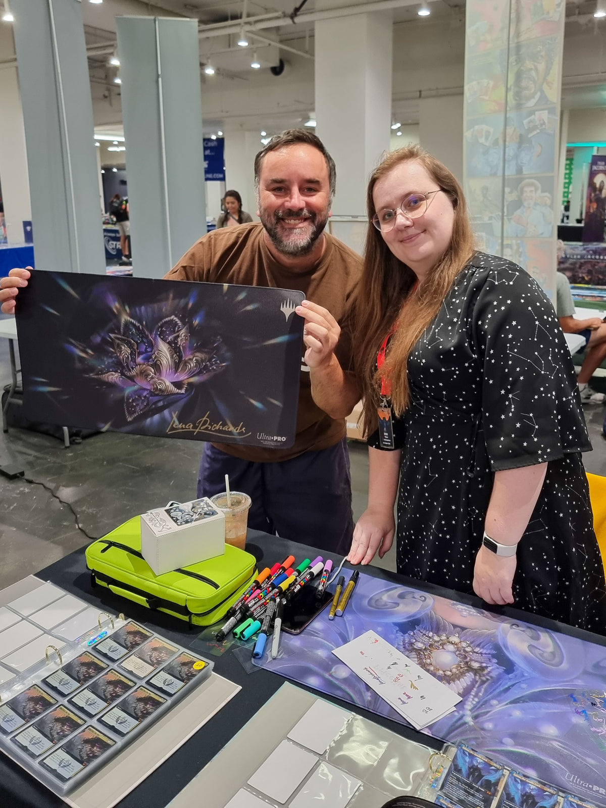 Filippo Lietti, owner of MTGPlaymats, with Olena Richards.