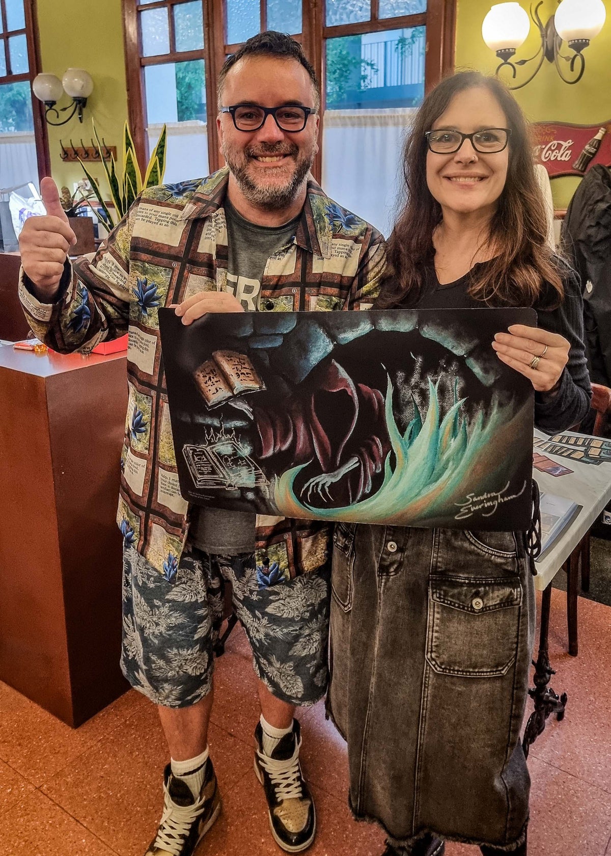 Filippo Lietti, owner of MTGPlaymats, with Sandra Everingham during the Rukh Egg Cup II celebrated in Barcelona, Spain, in 2026.