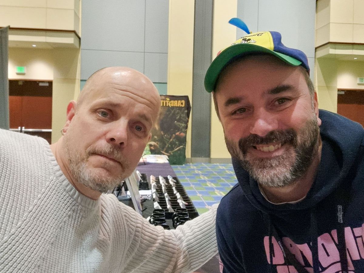 Filippo Lietti, owner of MTGPlaymats, with Scott Kirschner.