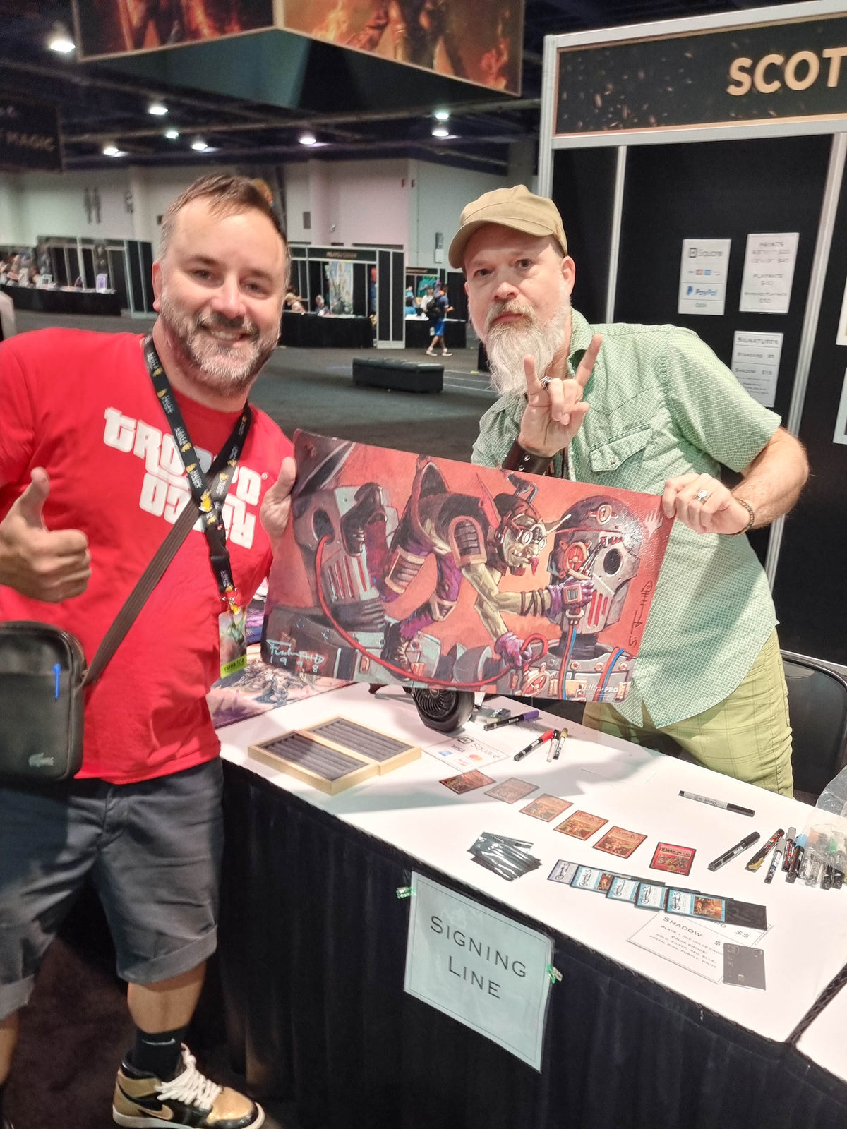 Filippo Lietti, owner of MTGPlaymats, with Scott M. Fischer.