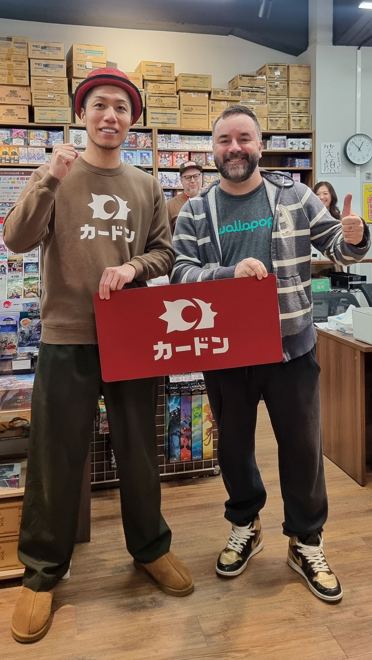 Filippo Lietti, owner of MTGPlaymats, with Tomoharu Saitou, owner of Cardon Akihabara.