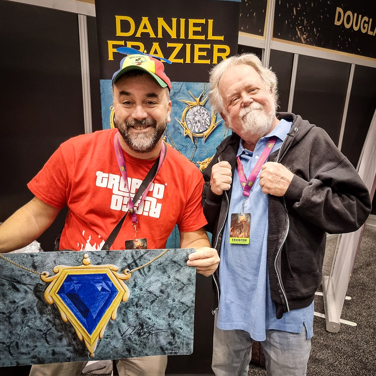 Filippo Lietti, owner of MTGPlaymats, with Dan Frazier.