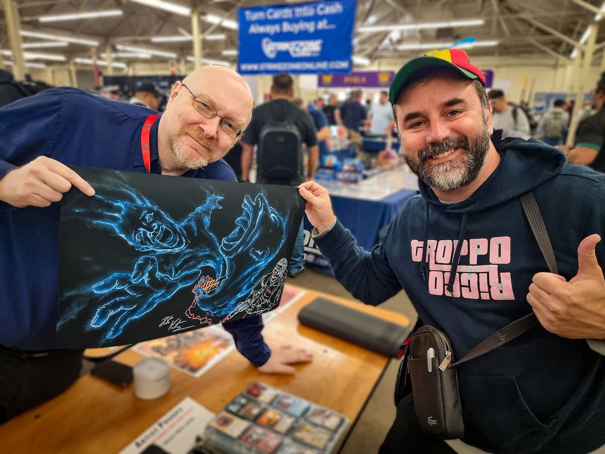 Filippo Lietti, owner of MTGPlaymats, with Pete Venters.